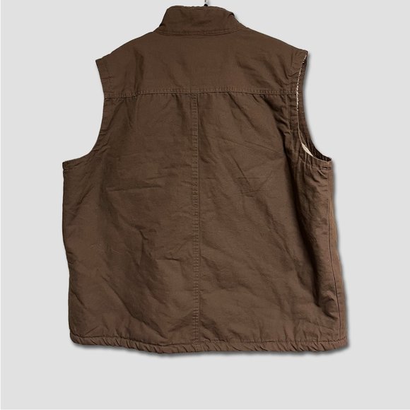 Outdoor Life Men's Sleeveless Zip-Up Vest - Brown w/ Sherpa Lining - Picture 2 of 3